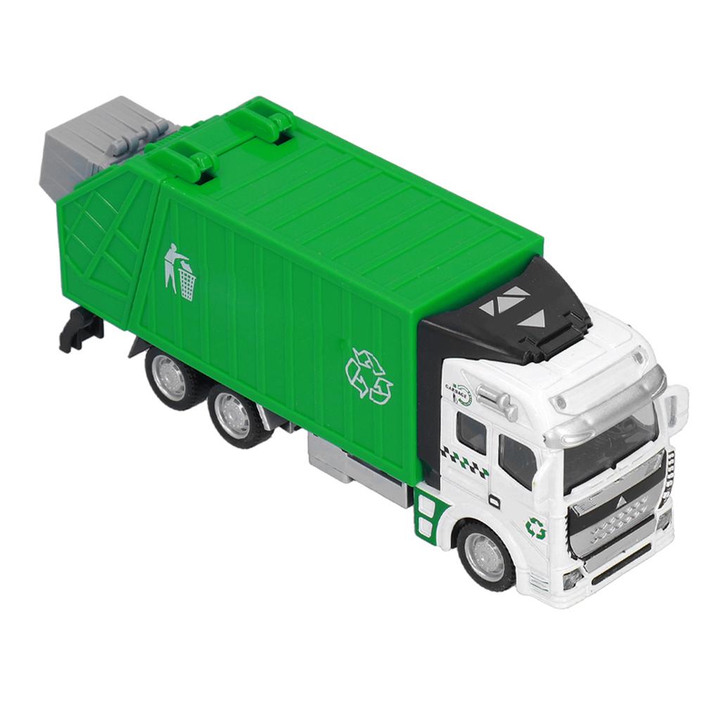 1:48 Pull Back Garbage Truck Toy Alloy Plastic Delivery Trash Truck Vehicles Toys Decoration for