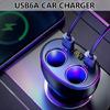 2-Steckdosen Zigarettenanzünder Splitter Doppel-USB-Adapter LED-Anzeige Auto-Ladeadapter USB-Auto-Ladeadapter