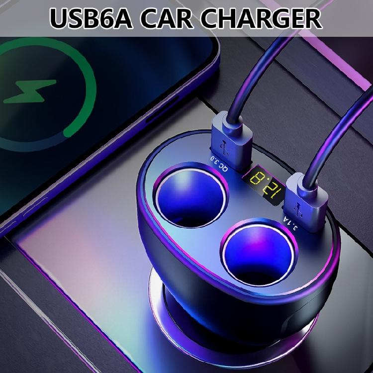 2-Steckdosen Zigarettenanzünder Splitter Doppel-USB-Adapter LED-Anzeige Auto-Ladeadapter USB-Auto-Ladeadapter