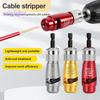 Cable Wire Stripper,Aluminum Alloy, Cable Twisting Stripping Tool, Compact Size, Portable, Power Drill Wire Stripper with Wrench