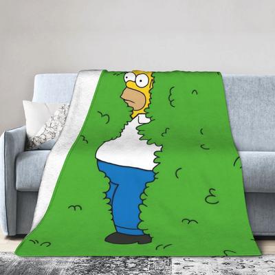 Cartoon The S-Simpsons Homer  Flannel Throw Blankets Blankets for Bed Office Soft Quilt,