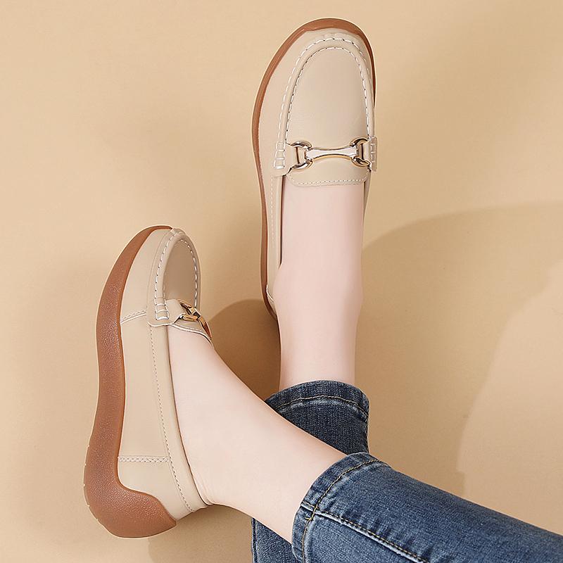 Women Black Moccasins Driving Shoes Flats Casual Nurse Loafers Khaki Minimalist Maternity Office Shoes Large Size