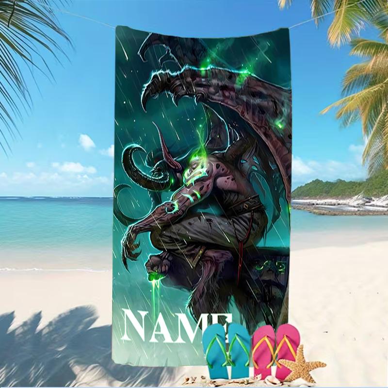 Customizable personalized beach towels World of Warcraft themed designs.Suitable for the beach, yoga, sports;ideal as beach accessories