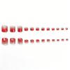 Short Square Hot-selling Models 24 Pieces of Foot Armor European and American Spice Girls Wind Red Gradual Change Cat Eye Wear Nail Film