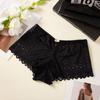Large Size Lace Seamless Briefs Hollow Underwear for Women Solid Color Mesh Flower Panties  Party