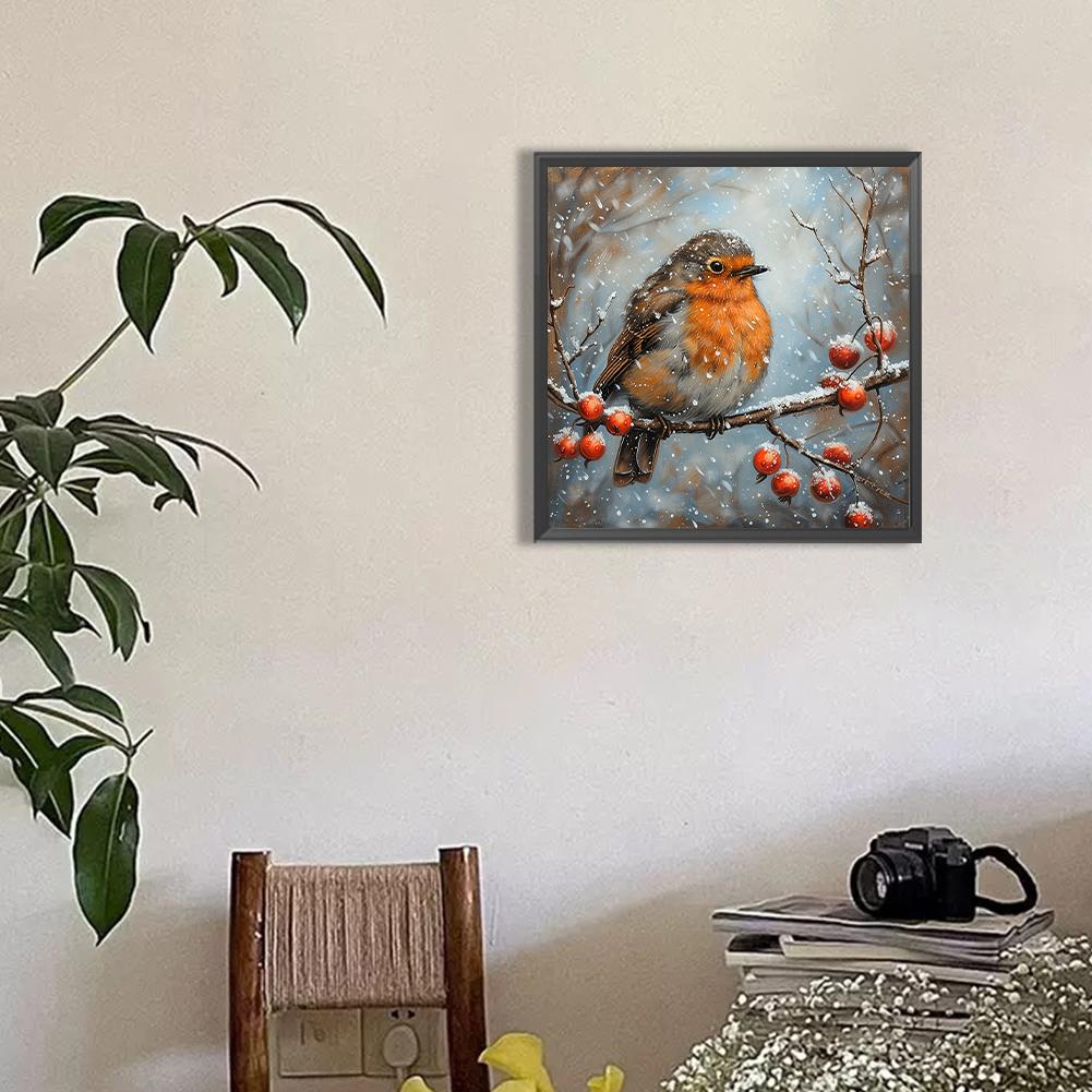 30x30cm Bird 5D DIY Full Drill Round Diamond Painting Kit for Home Wall Decor