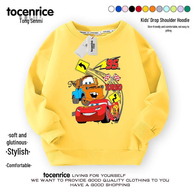 2024 Lightning McQueen Boys' Fall Hoodie Set – Cool & Stylish Children's Clothing for Spring & Autumn