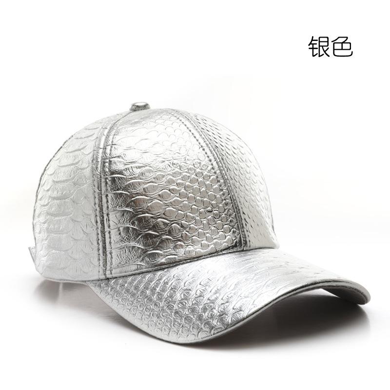 

Hat autumn and winter leather solid color light board baseball cap outdoor sports travel sun protection sun hat cap срібний