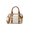 New Bedford Cow Leather Boston Bag Crossbody Handbag Shoulder Bag Mini Women's Vanilla White/Acorn Brown 32F9G06C0B-149