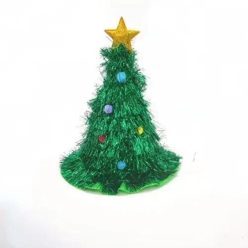 

Festive Christmas Tree-Shaped Hat | Non-Woven Fabric & Rain Silk Material | Lightweight Easy to Hang, Reusable for Holiday Decor 38x48cm