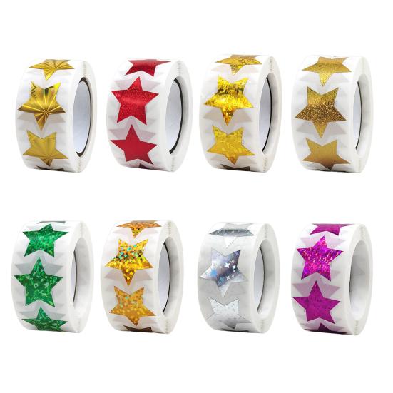 1 Roll PresentStar Sealing Stickers Flash Gradient Color Pretty School Classroom Kids Reward Decals