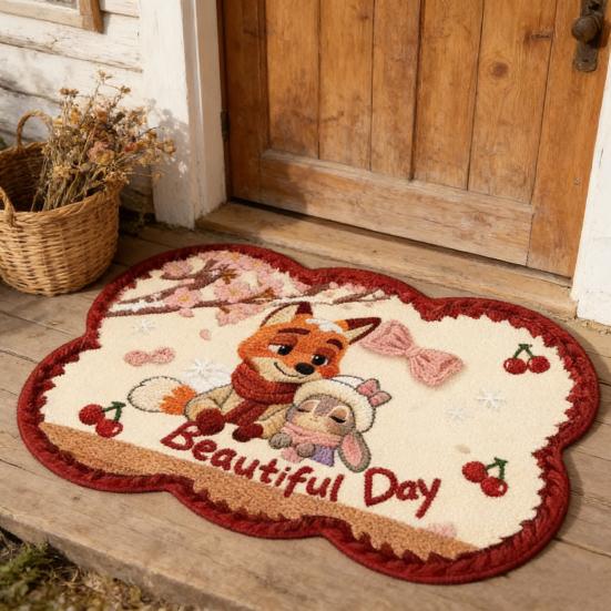 Tapis de sol en terre de diatomées, séchage rapide et absorbant, tapis de salle de bain antidérapant à motif dessin animé, tapis d'entrée pour salle de bain, cuisine, chambre