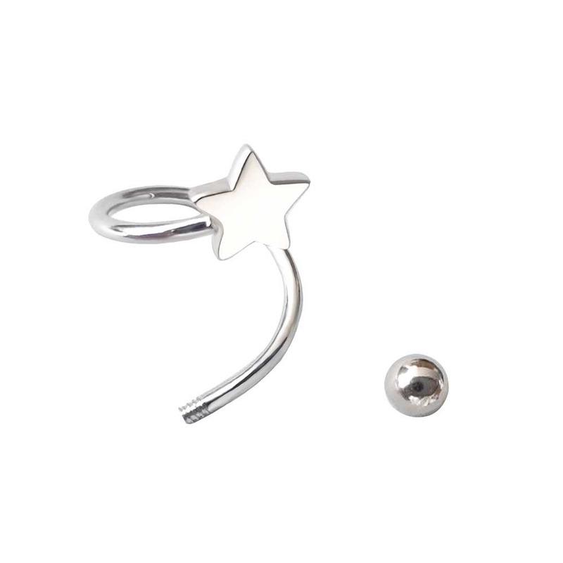 1Pc Screw Ball Star Heart Ear Bone Ear Buckle Rotating Wave Stud Earrings for Women Party Punk Jewelrry