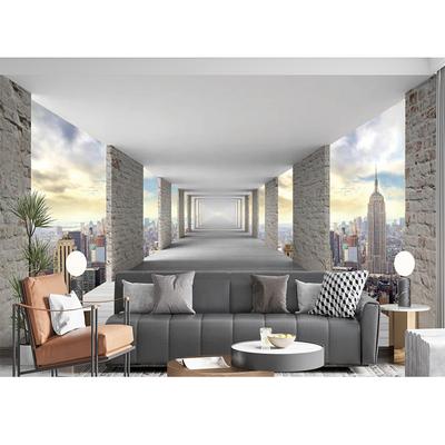 3d Space City Wallpaper Gray Brick Wall Mural Bedroom Room Decor Home Living Room Tv Background Large Wall Mural