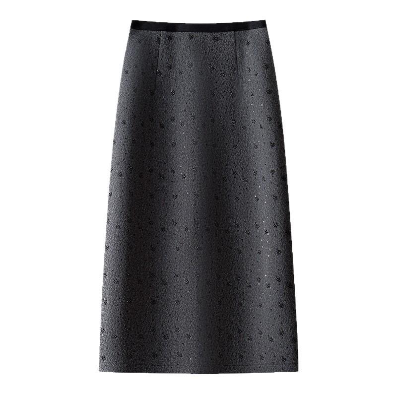 Hot Diamond High-Waist Midi Skirt - Autumn/Winter 2025: Thick, Comfortable, Slimming, Slit, Straight, Hip-Hugging Women's Fashion