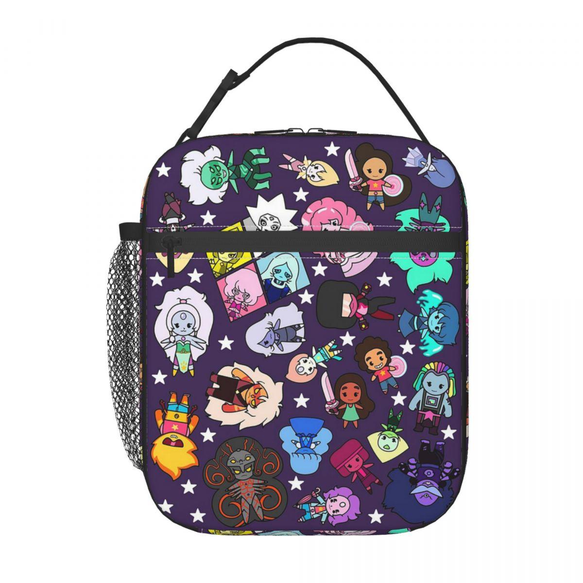 Crystal Gems Steven Universe Insulated Lunch Bag for Women Children Portable Food Boxes Thermal Lunch Box Tote One Size