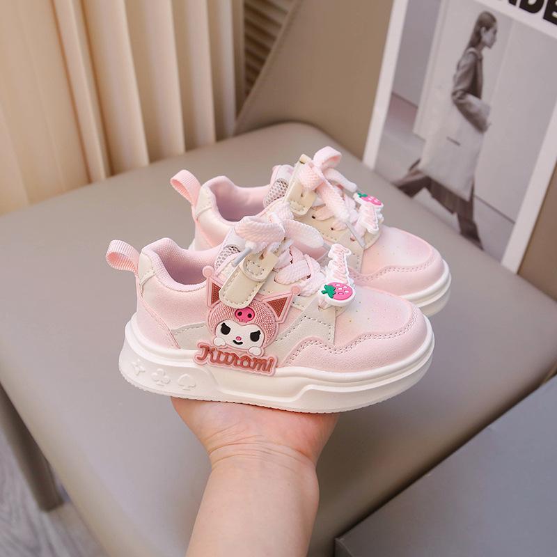 Girls cartoon sneakers 2025 spring new children's shoes little white shoes pendant board shoes girls low-top casual shoes