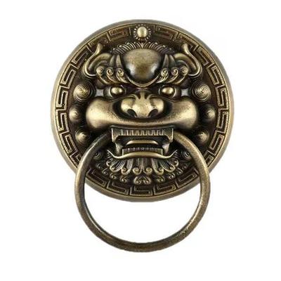 Beast Head Door Ring Antique Door Handle Antique Bronze Finish Comfortable Grip Sturdy Construction Color: Bronze