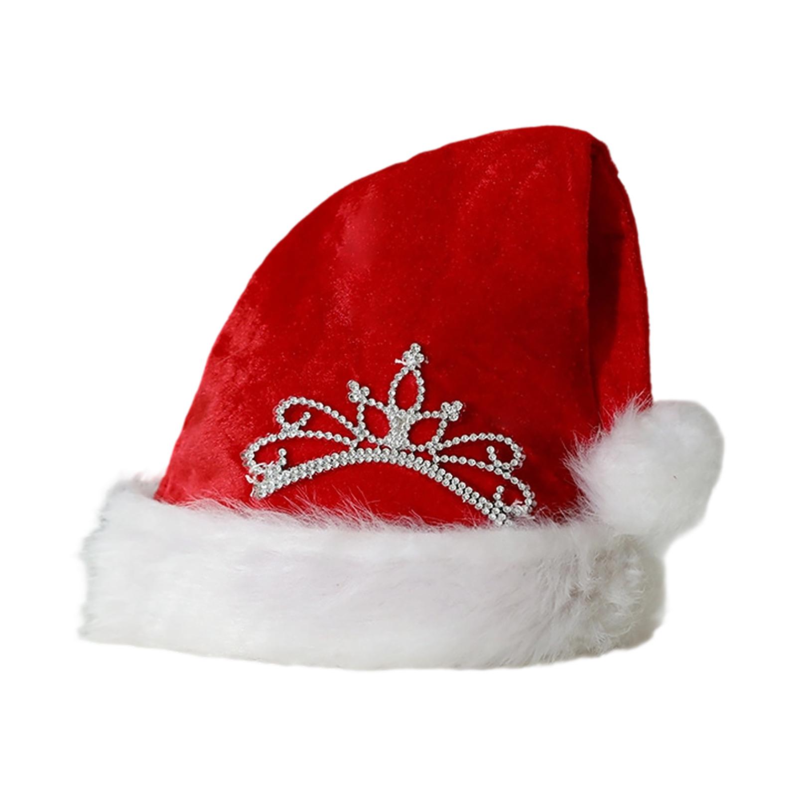 

Christmas Decorations Holiday Costumes Dress Up Adult Crown Christmas Plush Hat One Size красный