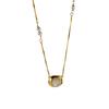 Niche High-Grade Metal Copper Plated 18K Real Gold Inlaid White Shell Sweater Chain Women'S Personality Fashion Temperament Versatile Necklace