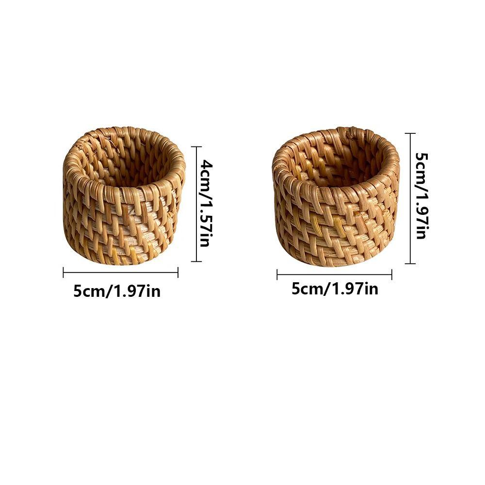 Natural Material Handwoven Rattan Napkin Rings Handmade Rattan Napkin Buckle  Wedding Party Use