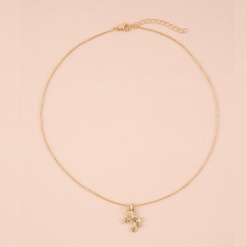 1 Stück Einhorn Halskette Pferdeform Legierung Plattierung Halskette für Frauen Mode Trendige Halskette Schmuck