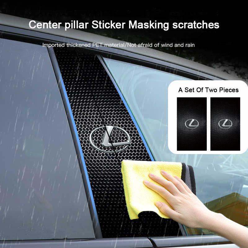 2Pcs Car B-pillar Stickers Auto Center Column Decoration Decal For Lexus F SPORT LBX NX RX 350h 450h Plug-in Hybrid ES UX 300e ADZ1