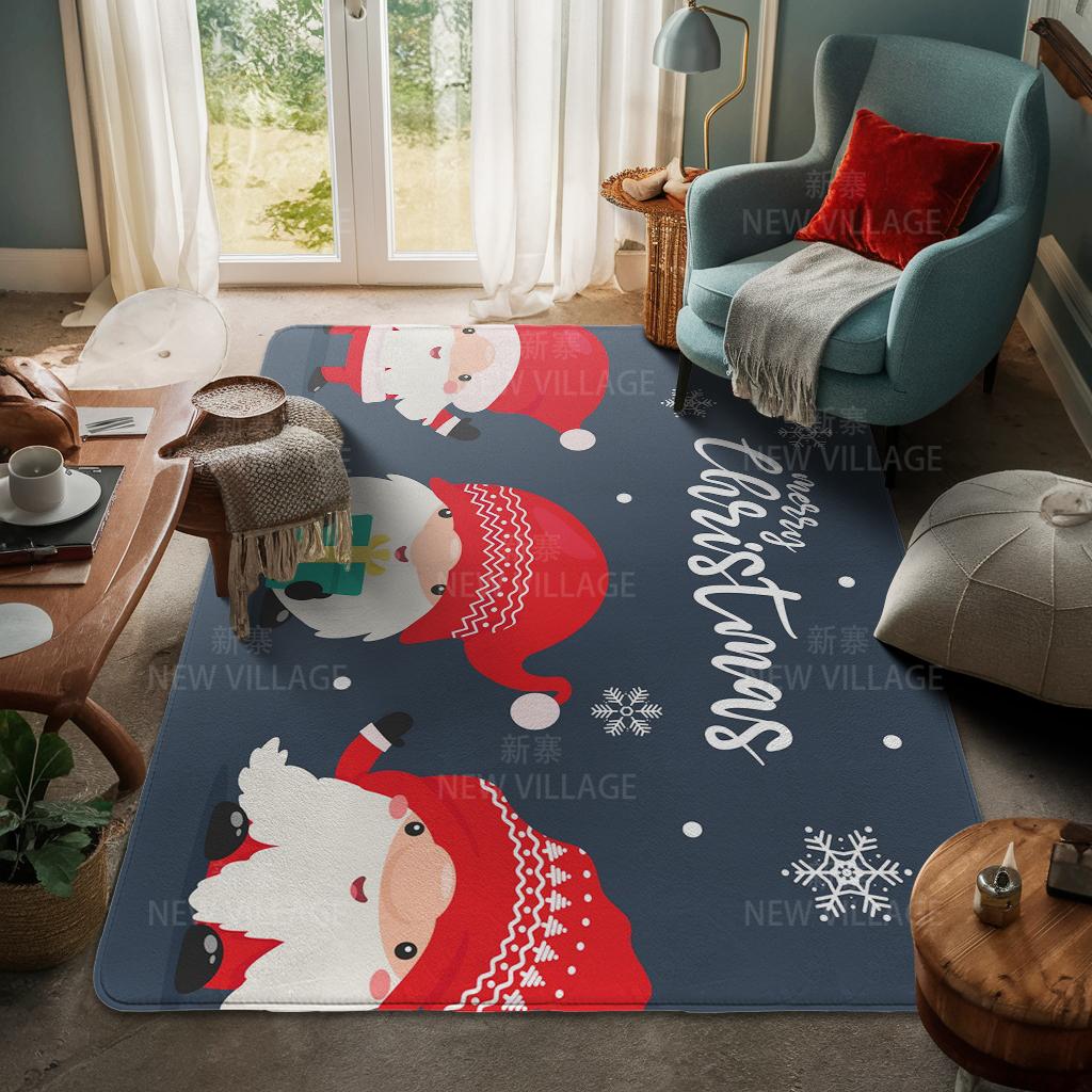 House Entrance Carpet Home Door Mat Living Room Bath Foot Bathroom Non-slip Water Absorption Rugs Bath Merry Christmas Winter