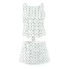 2026 Sweet Polka Dot 2-Piece Set: Slim Fit Backless Crop Top & Low-Waist A-Line Mini Skirt