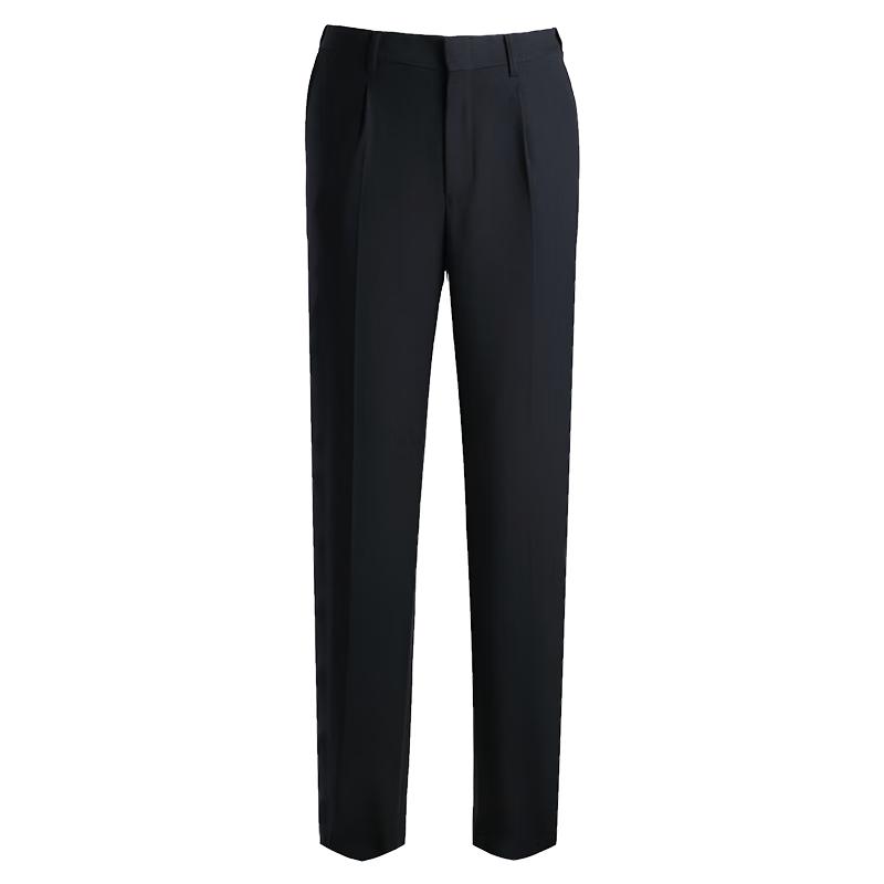 Peiluomeng Men s Business Casual Navy Wool Blend Dress Pants 107CM