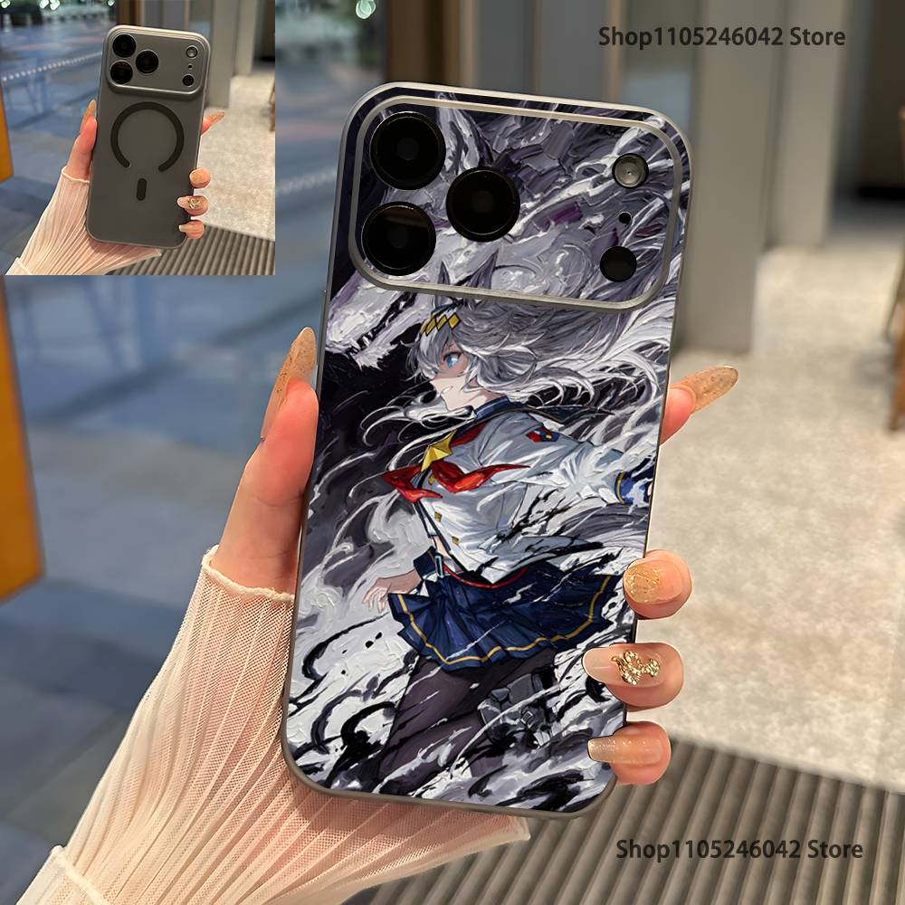 P-Pretty Anime D-Derby Cute Transparent gray Phone Case For iPhone 17,16,15,14,13,12,11,Pro,Max,Plus Magnetic Wireless Charging