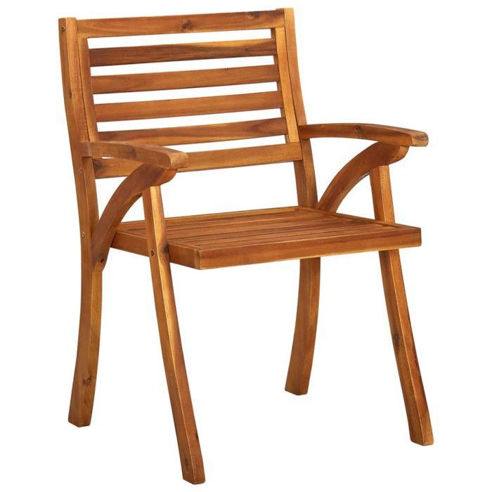 VidaXL Garden Dining Chairs with Cushions 3 Pcs Solid Acacia