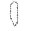 Trendy and cool double-layer gray pearl beaded star necklace, female niche stacked wearing removable pearl long collarbone neck chain