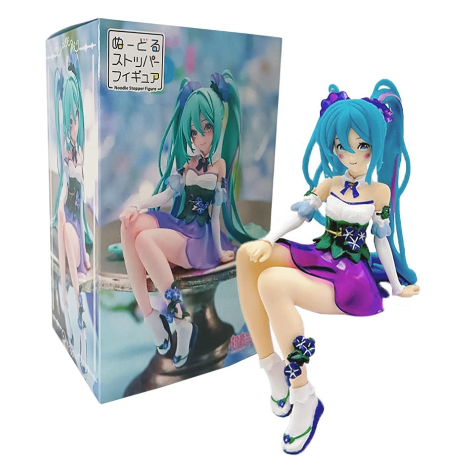 14.5cm Anime Figure Hatsune Miku Morning Glory Fairy Noodle Stopper Miku Action Figure PVC Collection Model Ornament Toys Gifts