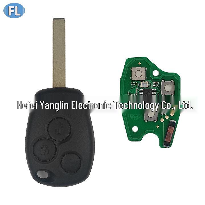 Renault Fernbedienung 3-Tasten Gerader Schaft, 433 MHz, 46 Chip, Gefräste Rille