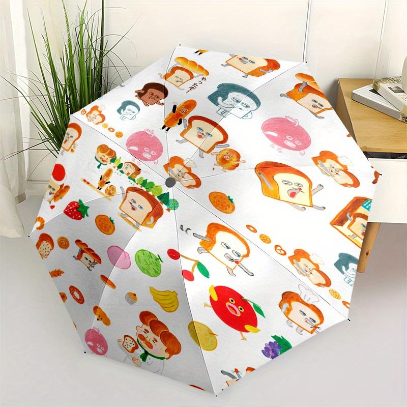 

Bread Character Automatic Folding Umbrella 8 Ribs Lightweight Design, Durable Iron Frame, Compact and Portable, Ideal Birthday or Christma