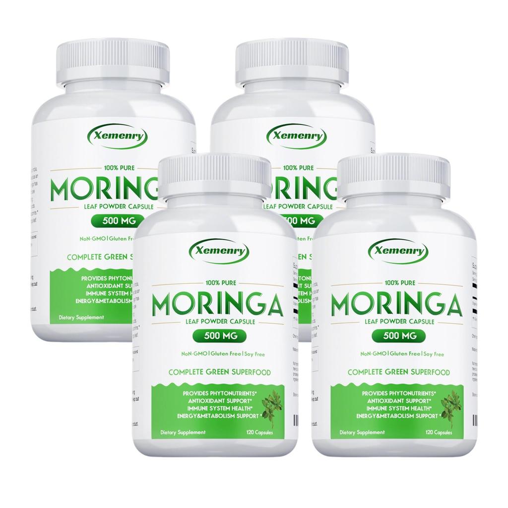 Moringa Leaf Capsules, 500mg, Natural Superfood, High In Protein, Multivitamins, and Antioxidants, Dietary Supplement.