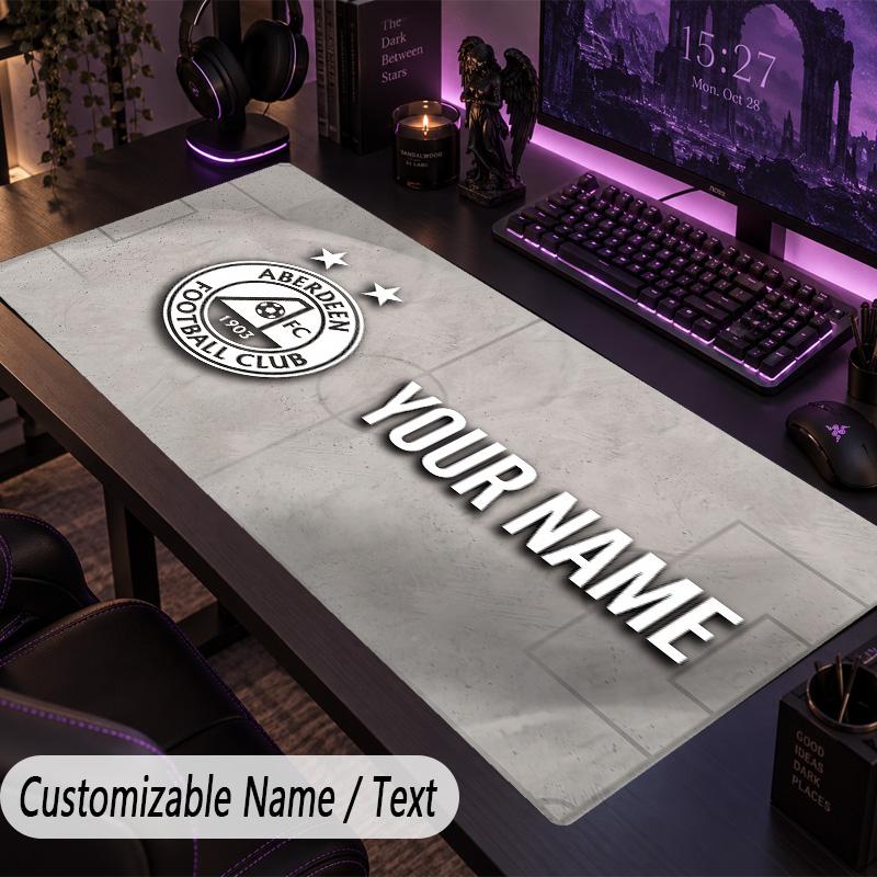 Custom Text Big Mousepad, Extended Desk Pad For Laptop Work GameAberdeen FC