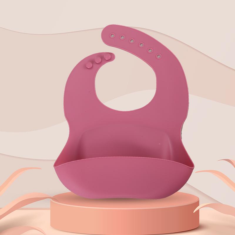 Waterproof Silicone Baby Bib - Large, Wash-Free, Drool & Meal Bib for Newborns and Children