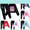 Hunters Kpop Demon Pattern Print Kids Hoodie Pants Set Fashion Clothing Gift