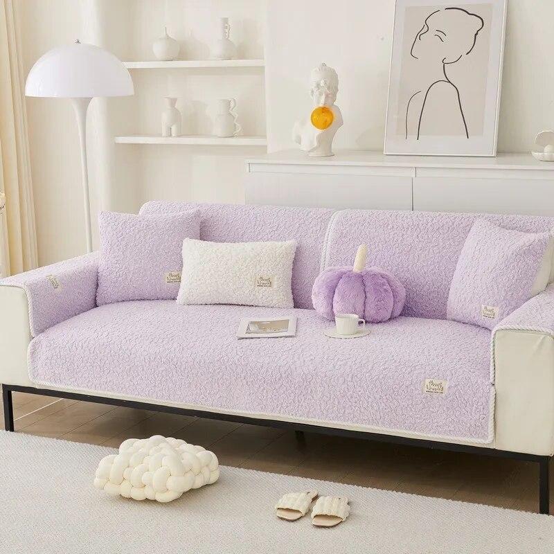 New High-grade Sense Thickened Cushion Sofa Cover Cover Cloth Towel Non-slip Sofa Cushion Plush  Winter