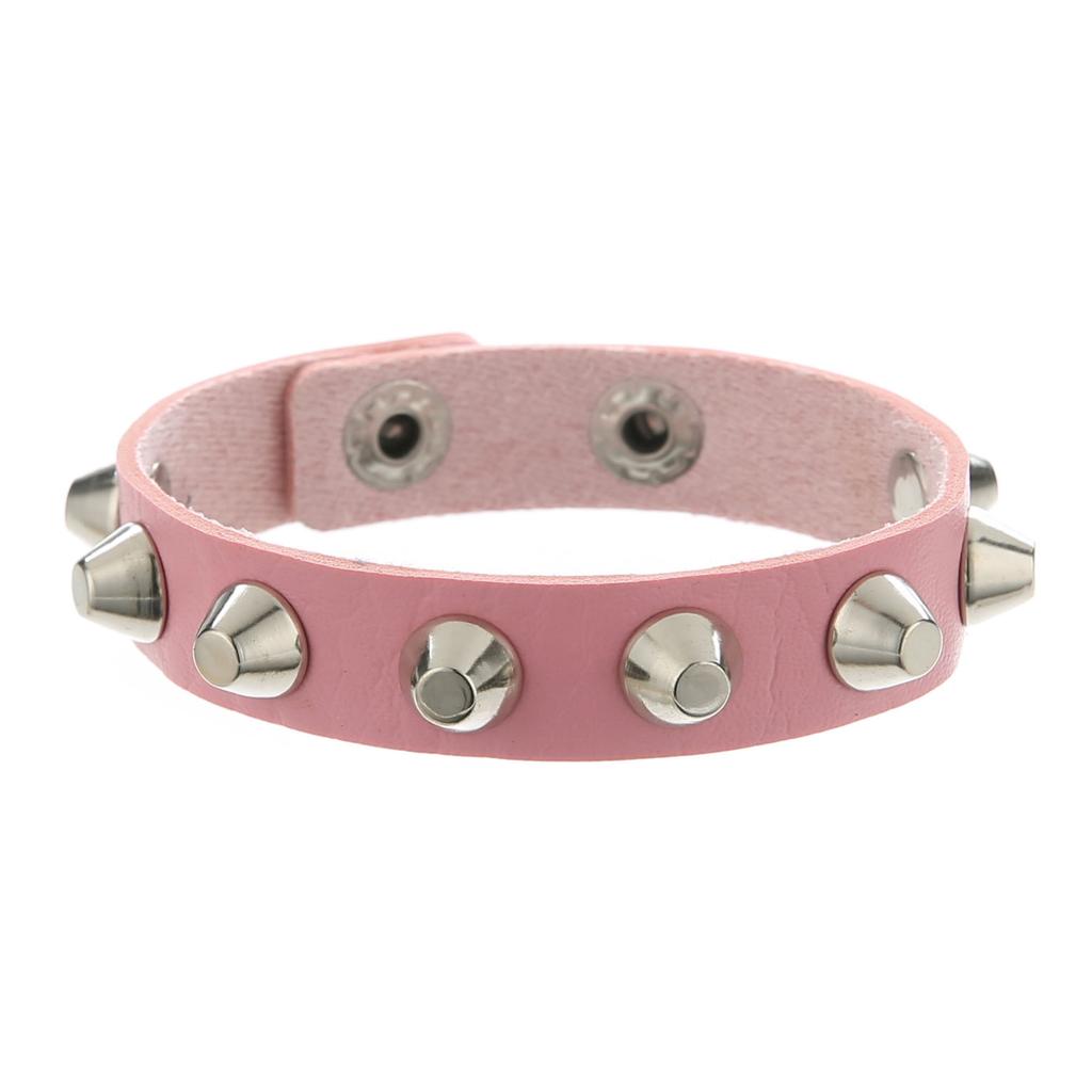 Halloween Punk Fashion Pu Leather Rivet Rock Bracelet For Women And Men, Unisex, Daily Holiday Party Wear, Valentine's Day Gift