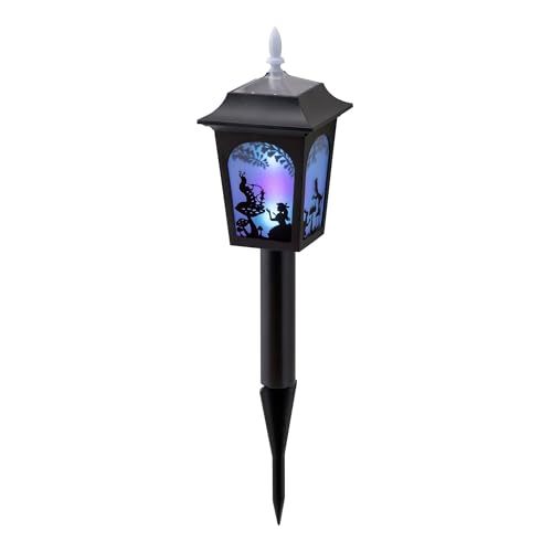 Takasho Solar Light, Alice in Wonderland Silhouette Light, Black, Outdoor Garden Light, Waterproof, Resin and Glass, TA-L02