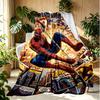 Batman Pattern Blanket for Home Decoration, Bed, Sofa, Car Travel, Camping, Suitable for All Seasons, Birthday Christmas Gift
