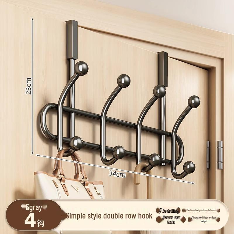 Strong Load-Bearing Wall-Mounted Hook: No-Punch Clothes Rack for Coats, Backpacks, Hats, and Keys