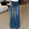 Women's Fashion Low-waist Blue Jeans, Flared Pants, Long Pants