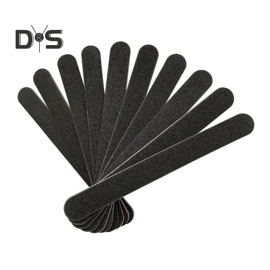 

10 шт. двухсторонняя деревянная пилочка для ногтей зернистостью 100/180 для мужчин и женщин, гелевая акриловая пилочка для ногтей, пилочка для ногтей, маникюрный педикюрный инструмент чёрный