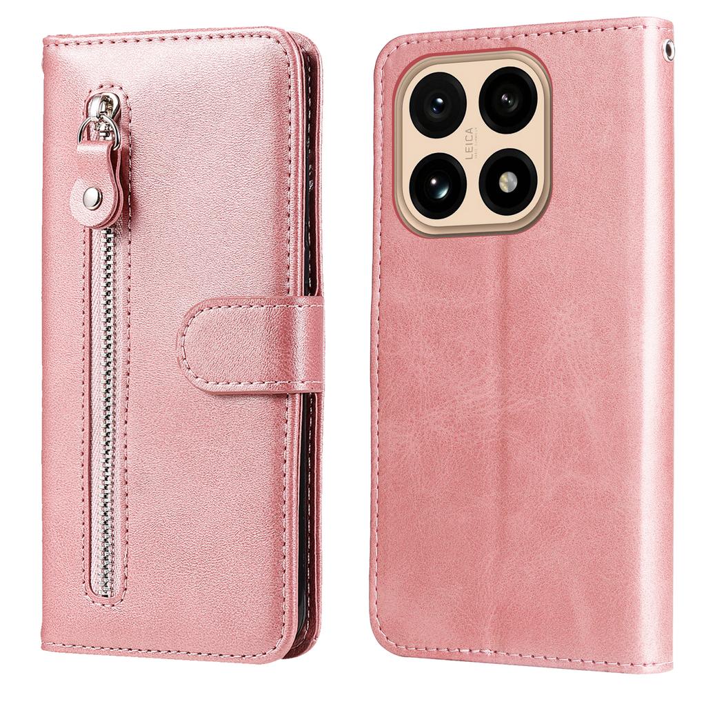 For Xiaomi 15T PU Leather Cases with Zipper Pocket Wallet Phone Cover Stand