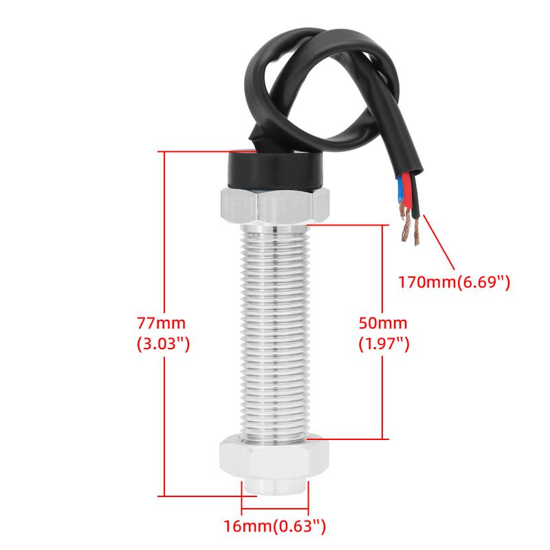 1PCS Hall Sensor for Tachometer Pulse Signal Speed Meter M16 DC 5-30V Three Wires Hall Magnetic Induction Proximity Sensor NPN
