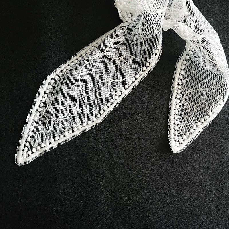 Elegant White Lace Cutout Waist Sash Thin Long Scarf Belt Women Korean Style Fashion Accessory